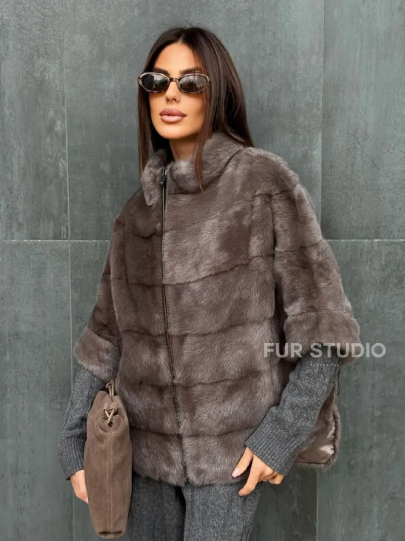 Куртка - кофта норковая на молнии - фото 3