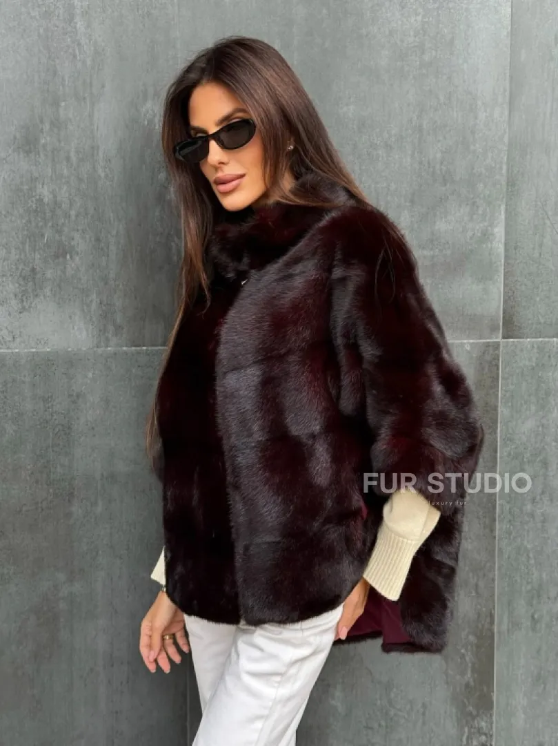 Норковый полушубок на молнии - фото 4