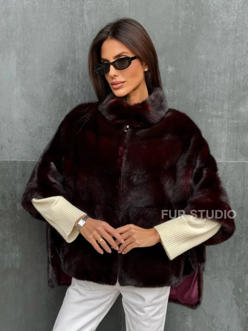 Норковый полушубок на молнии - фото 0