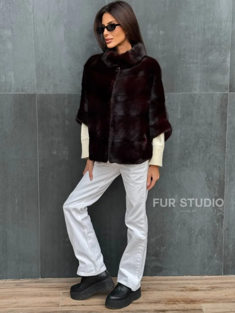 Норковый полушубок на молнии - фото 2