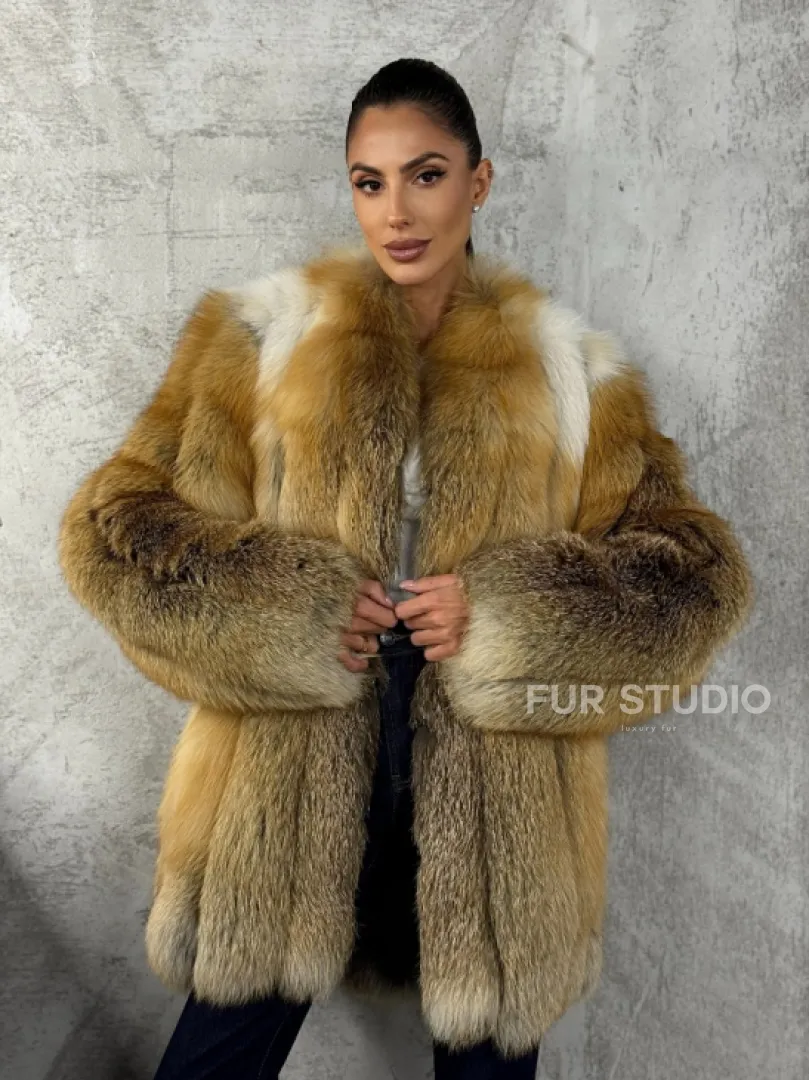 Шуба из меха лисы Gold - фото 8