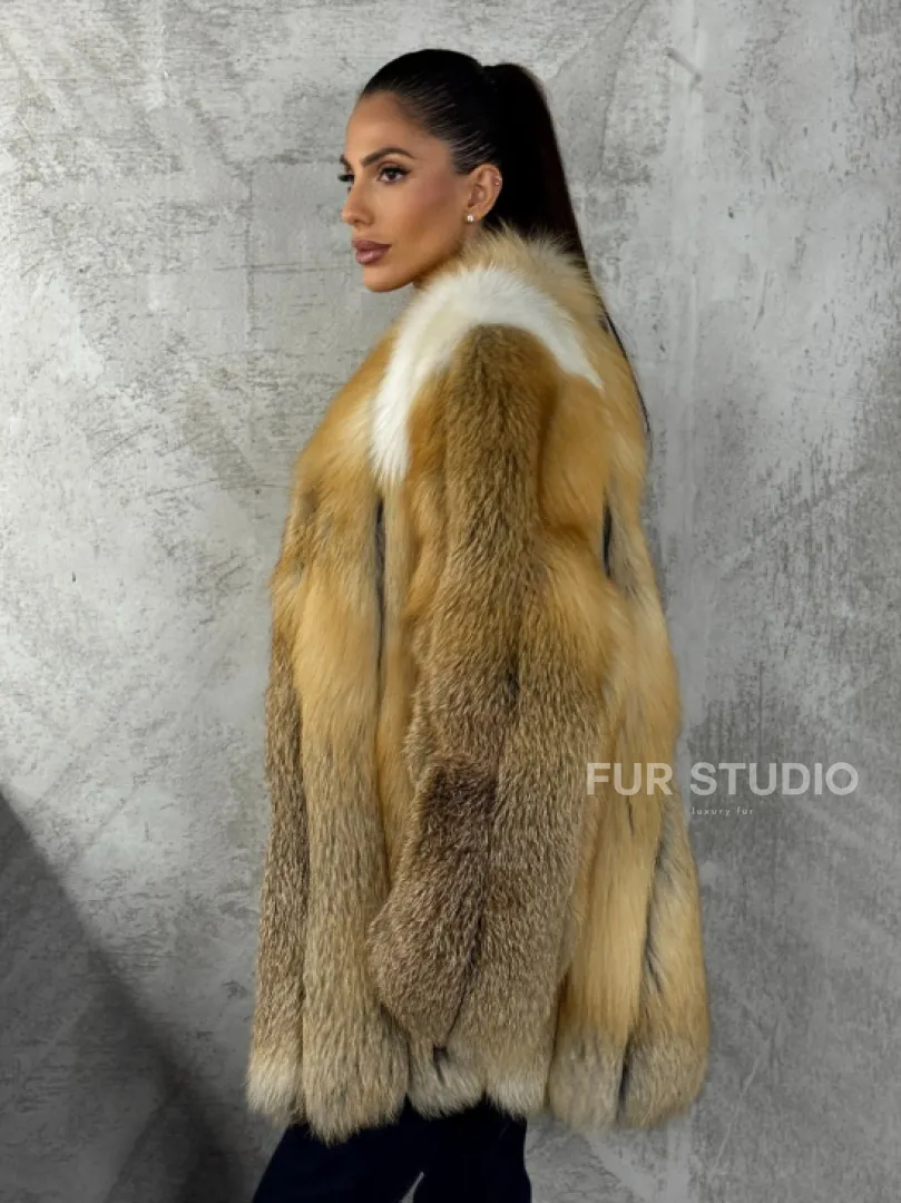 Шуба из меха лисы Gold - фото 4