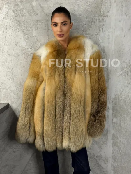 Шуба из меха лисы Gold - фото 0