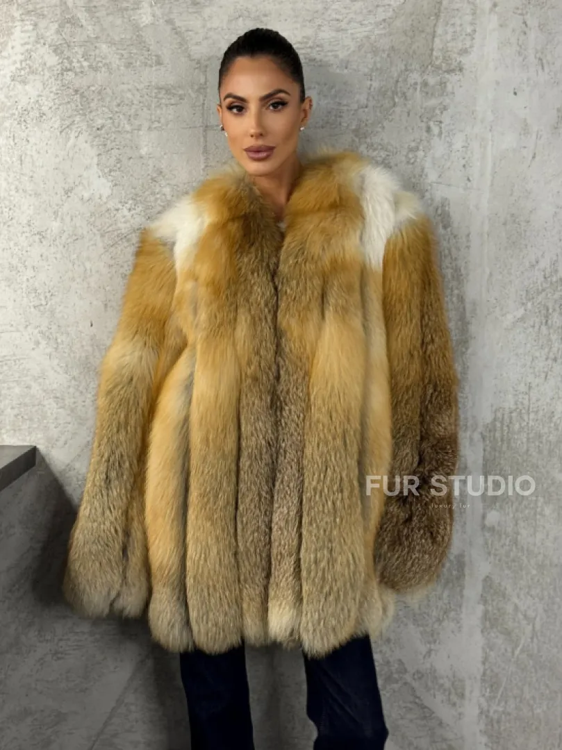 Шуба из меха лисы Gold