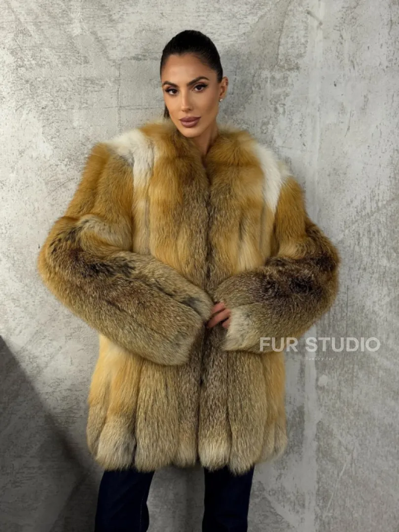 Шуба из меха лисы Gold - фото 9
