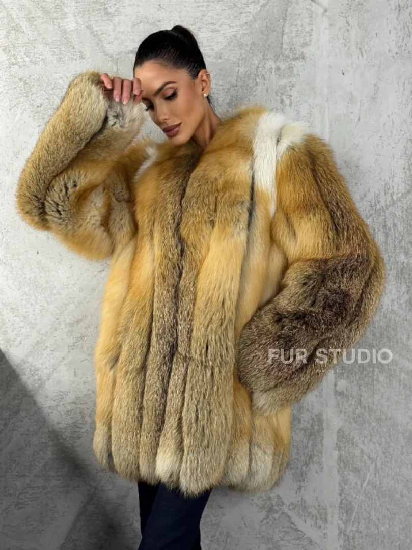 Шуба из меха лисы Gold - фото 7
