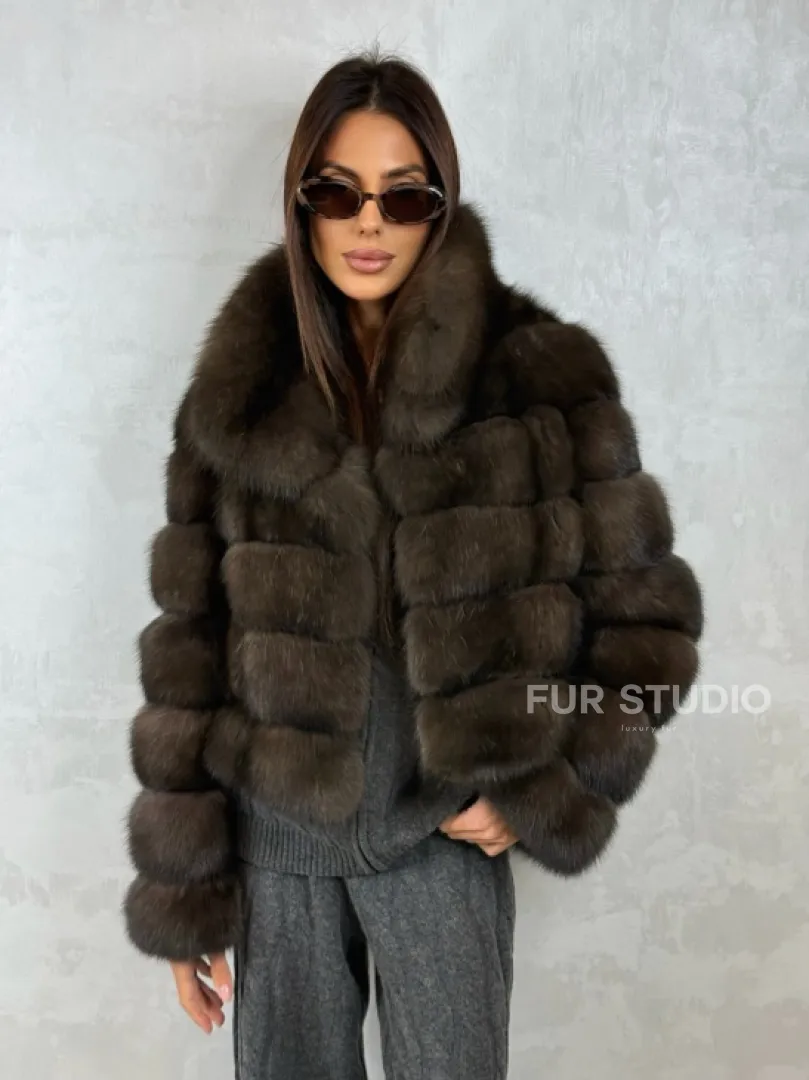 Короткая шуба из баргузинского соболя