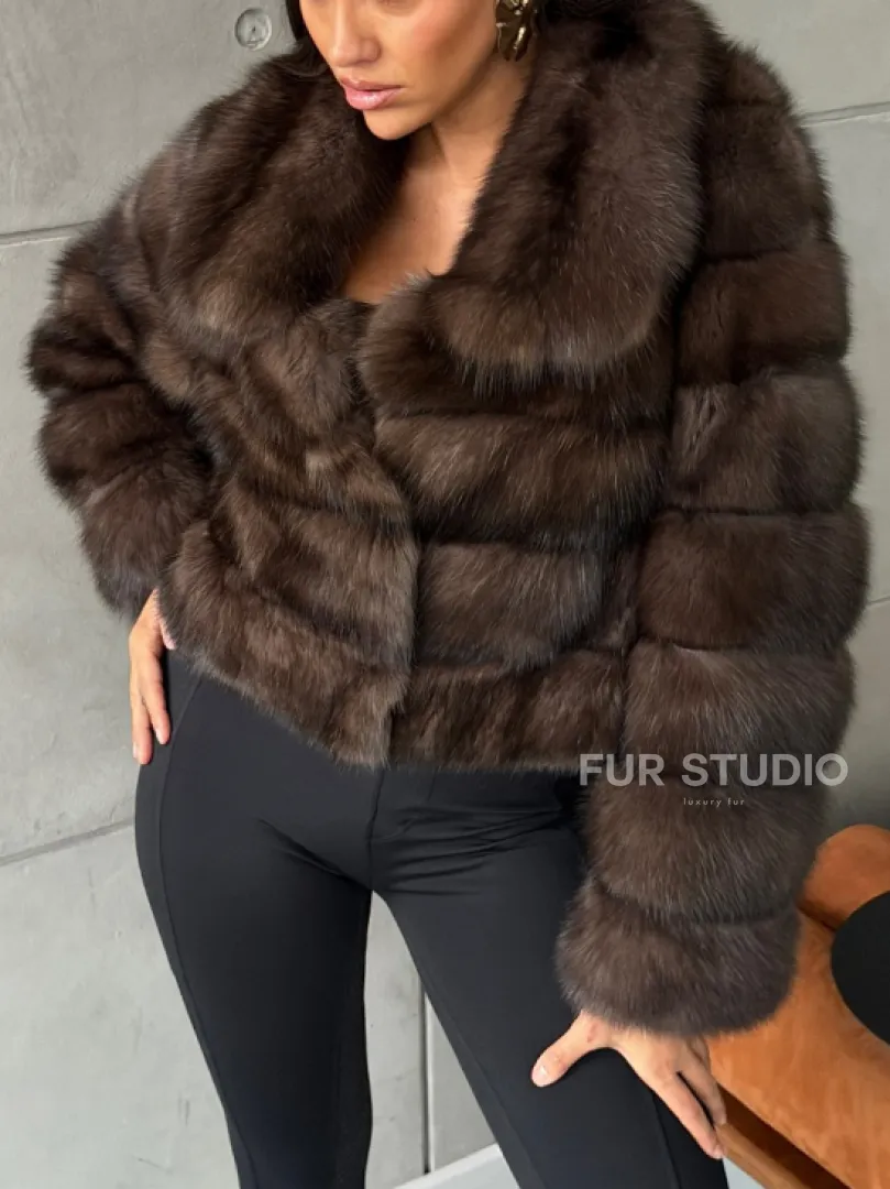 Короткая шуба из баргузинского соболя