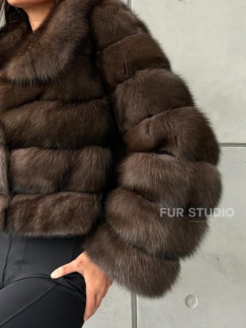 Короткая шуба из баргузинского соболя