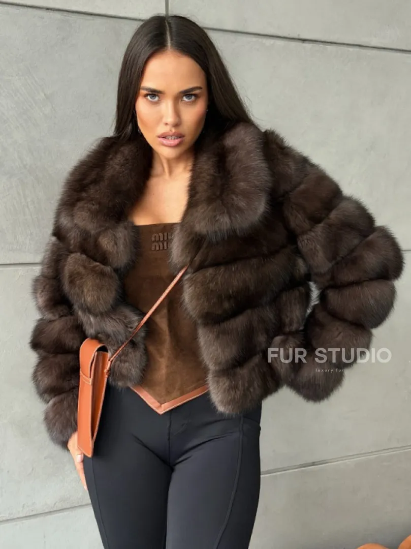 Короткая шуба из баргузинского соболя - фото 6