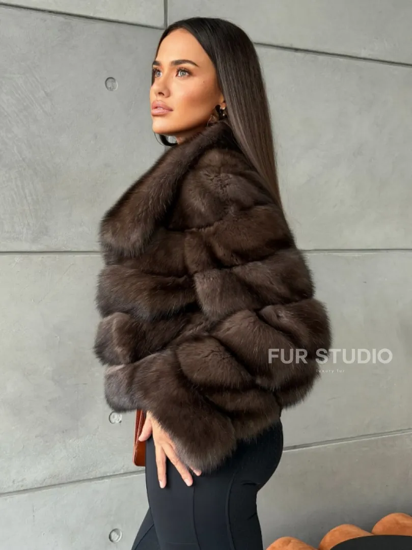 Короткая шуба из баргузинского соболя