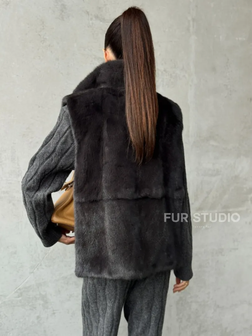 Меховая манишка из меха норки - фото 5