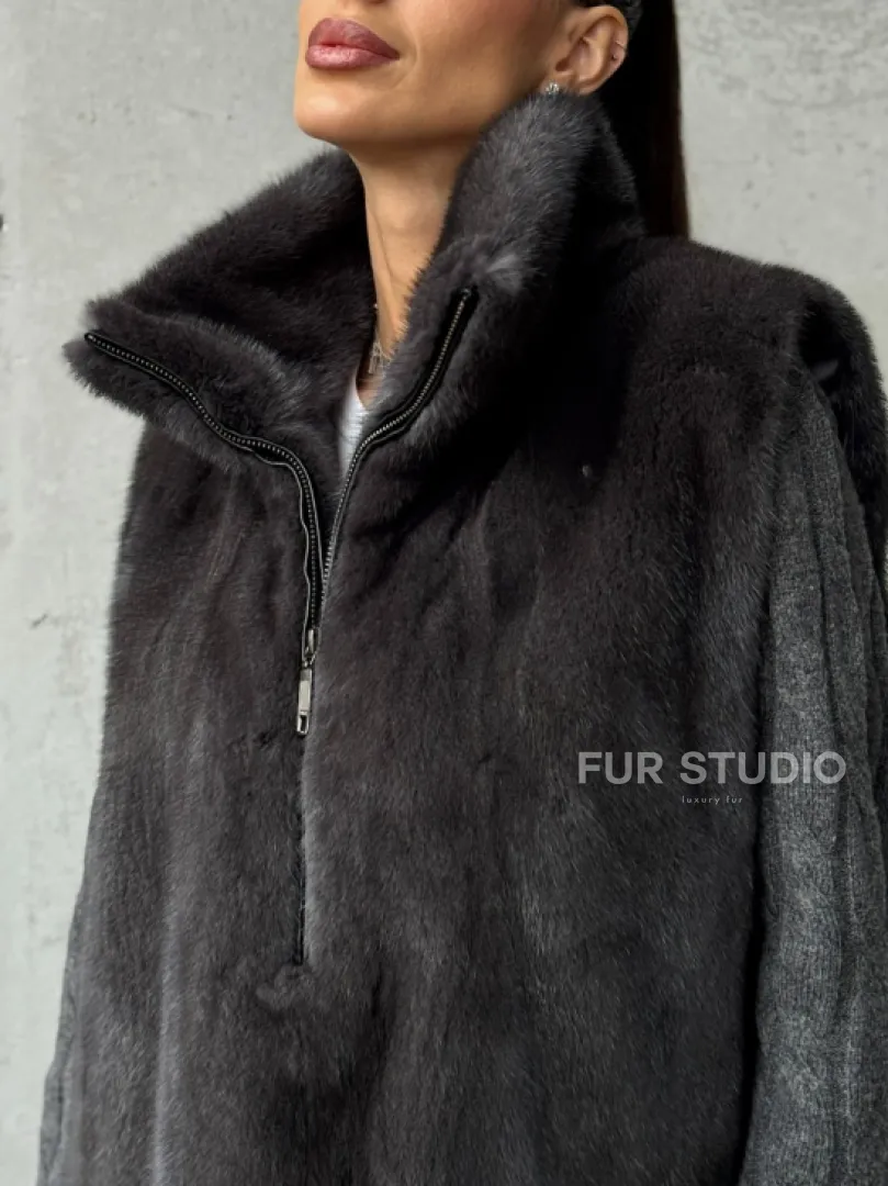 Меховая манишка из меха норки - фото 1