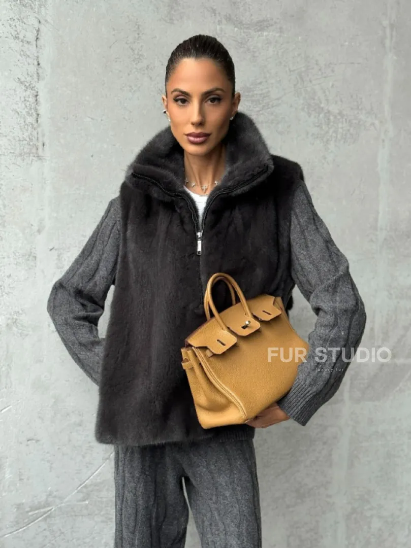 Меховая манишка из меха норки - фото 11