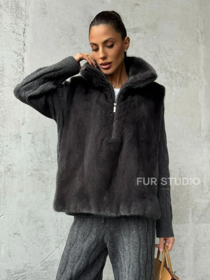 Меховая манишка из меха норки - фото 7