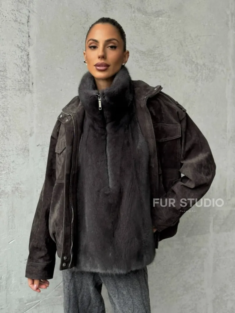 Меховая манишка из меха норки - фото 9