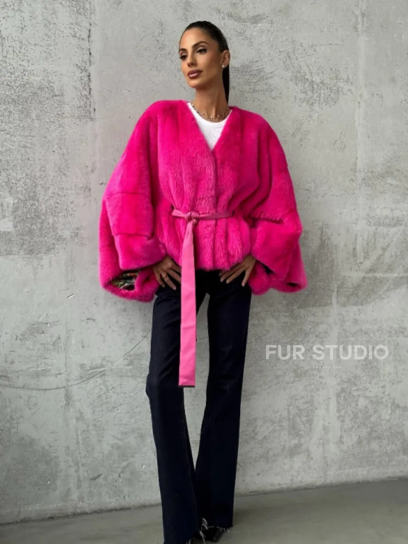 Короткая шуба из меха норки - фото 11