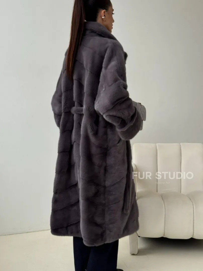 Норковая шуба - графит