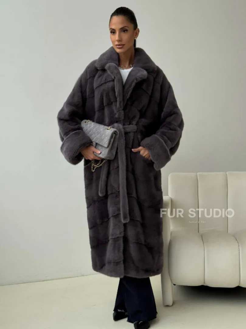 Норковая шуба - графит