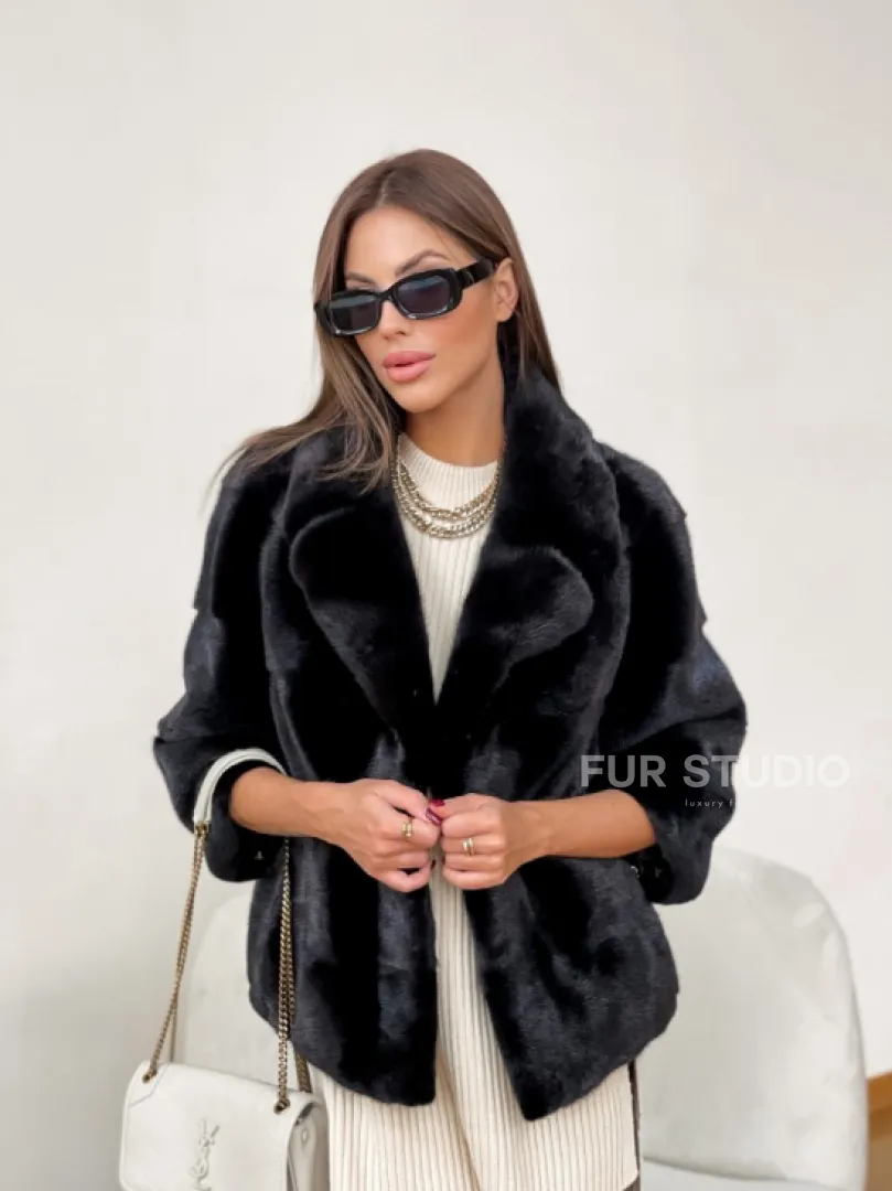 Шуба автоледи из меха скандинавской норки - NAFA - фото 4