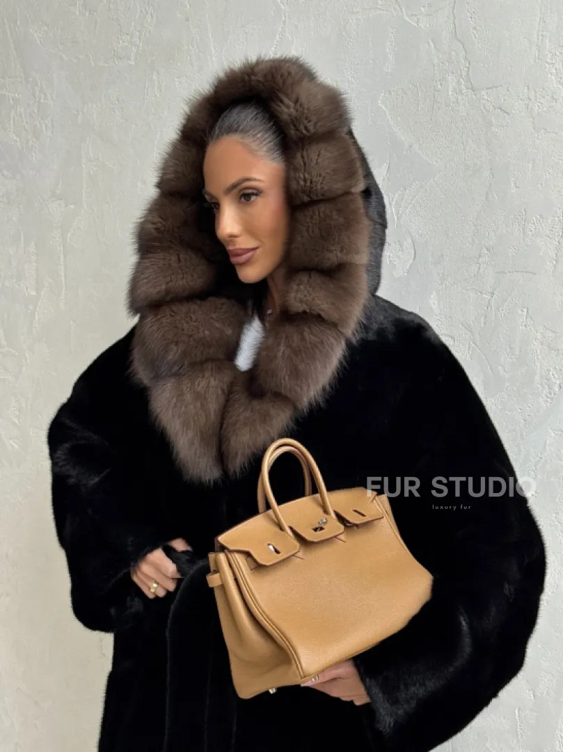 Длинная шуба из аукционного меха норки SAGA FURS - фото 14