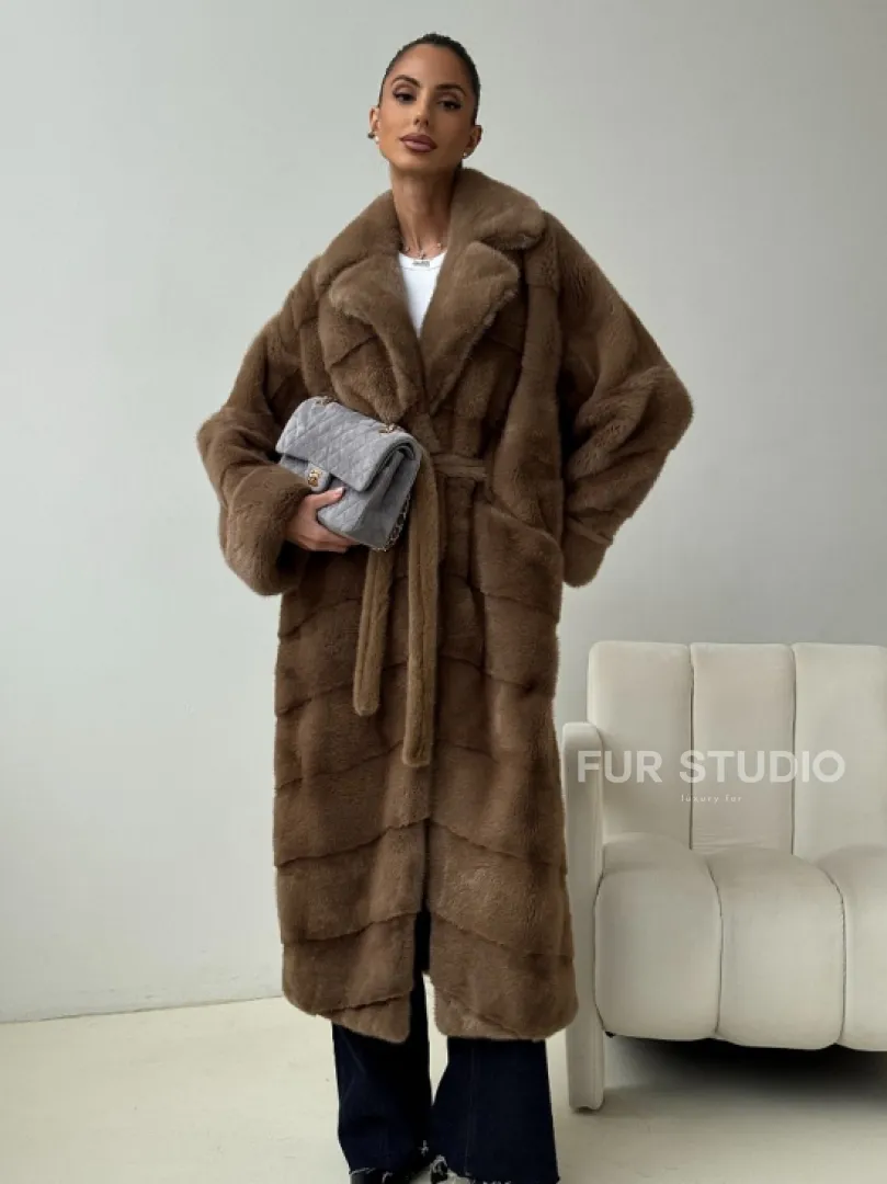 Норковая шуба - кимоно - фото 5