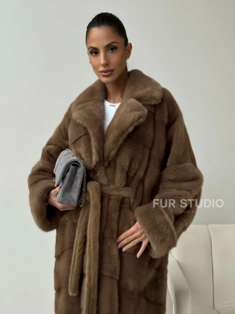 Норковая шуба - кимоно - фото 7