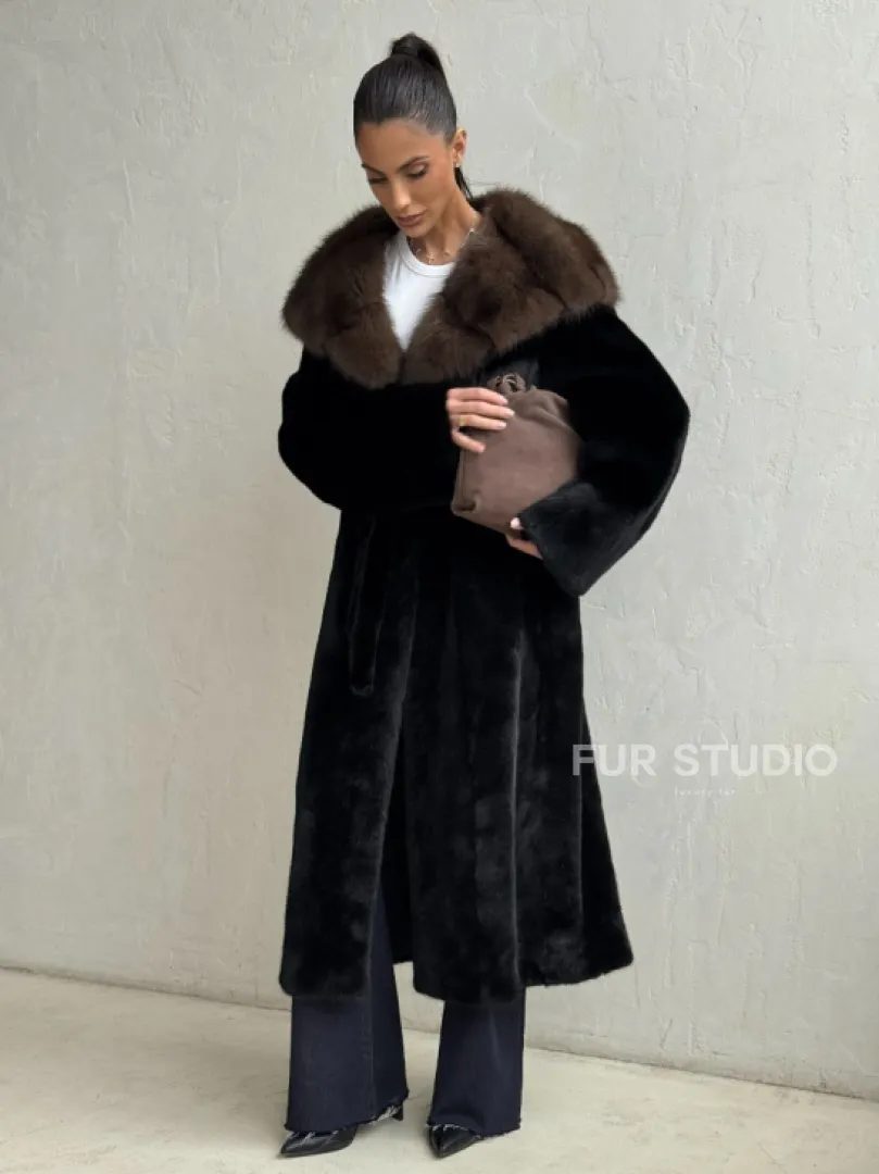 Норка кимоно BLACKGLAMA С капюшоном - фото 5