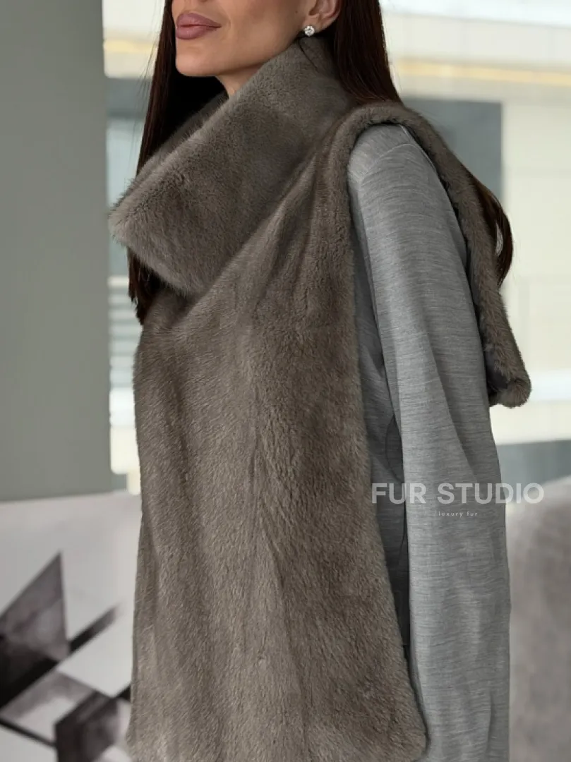 Манишка норковая серая - фото 3