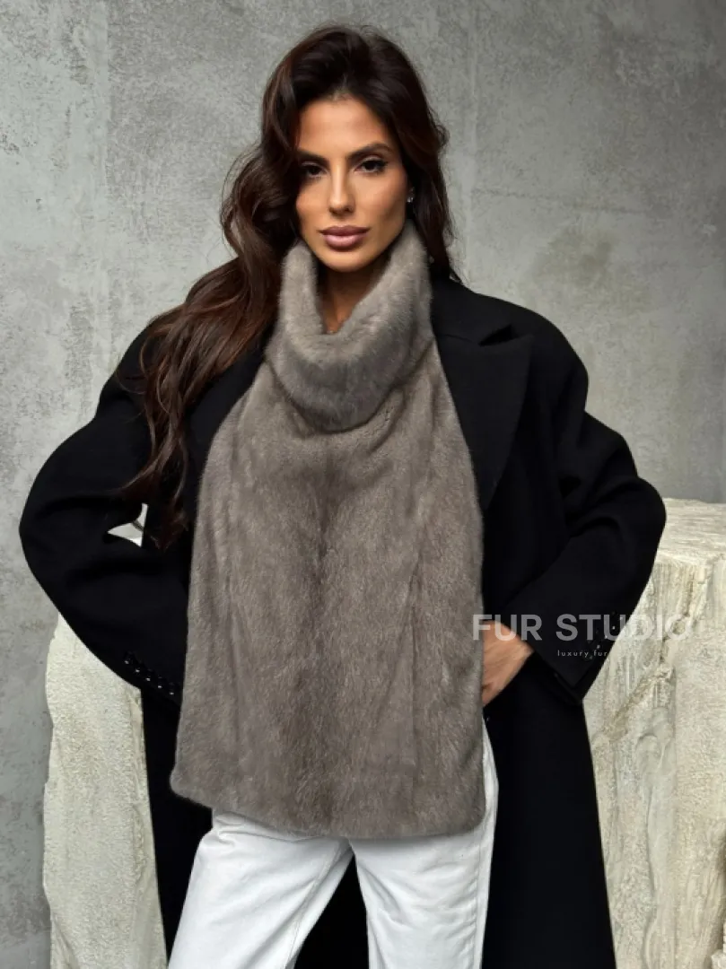 Манишка норковая серая - фото 11