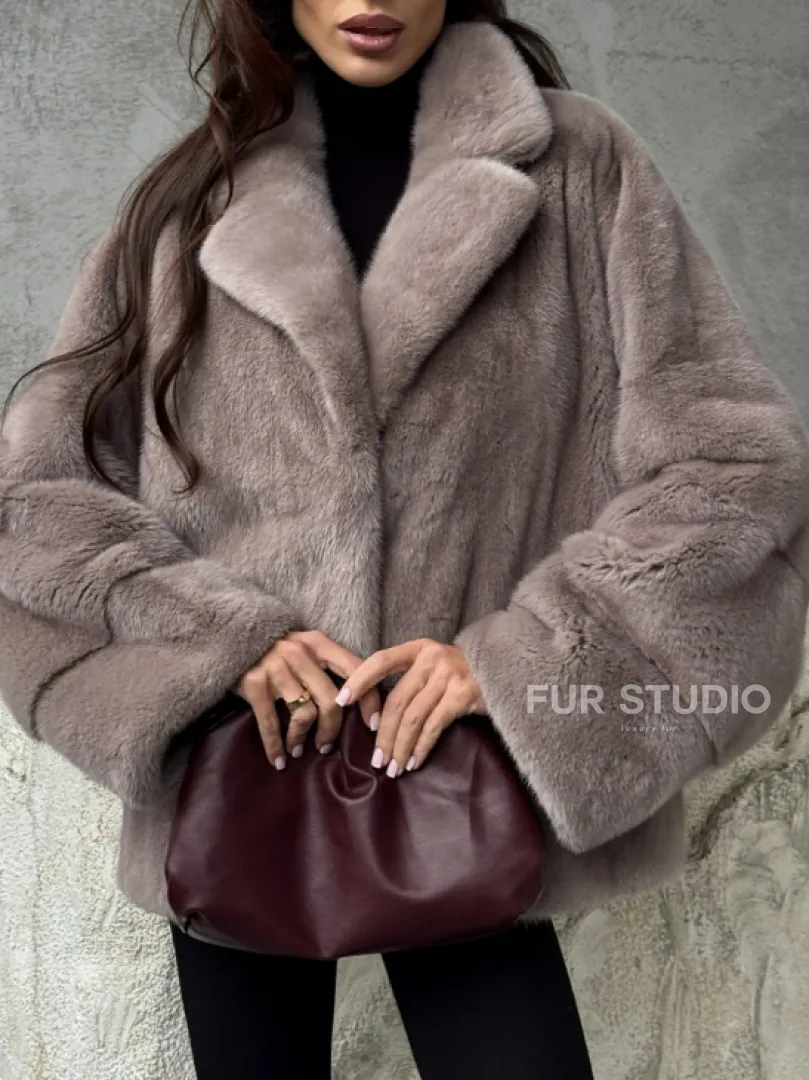 Короткая женская норковая шуба - фото 2