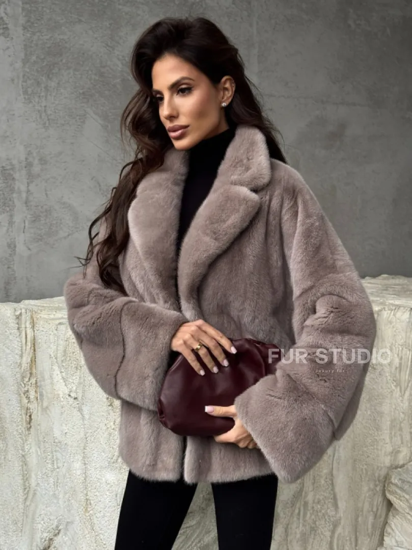 Короткая женская норковая шуба - фото 8