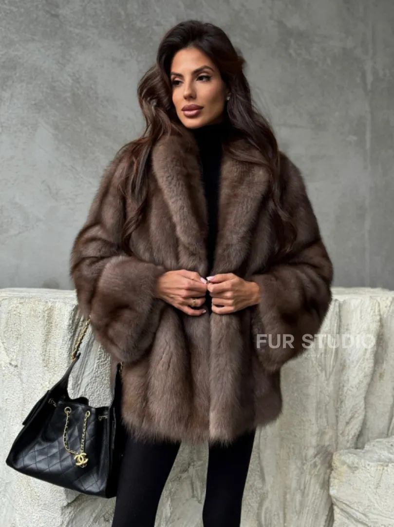 Шуба из меха куницы PREMIUM