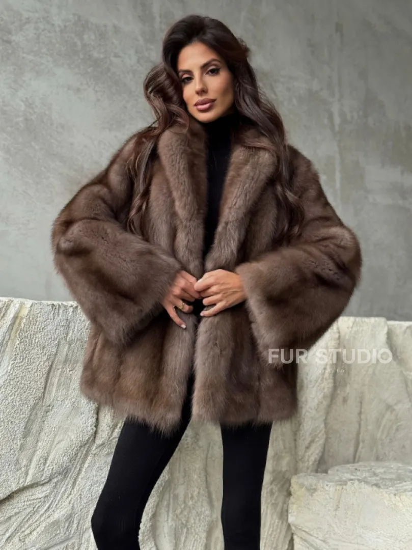 Шуба из меха куницы PREMIUM