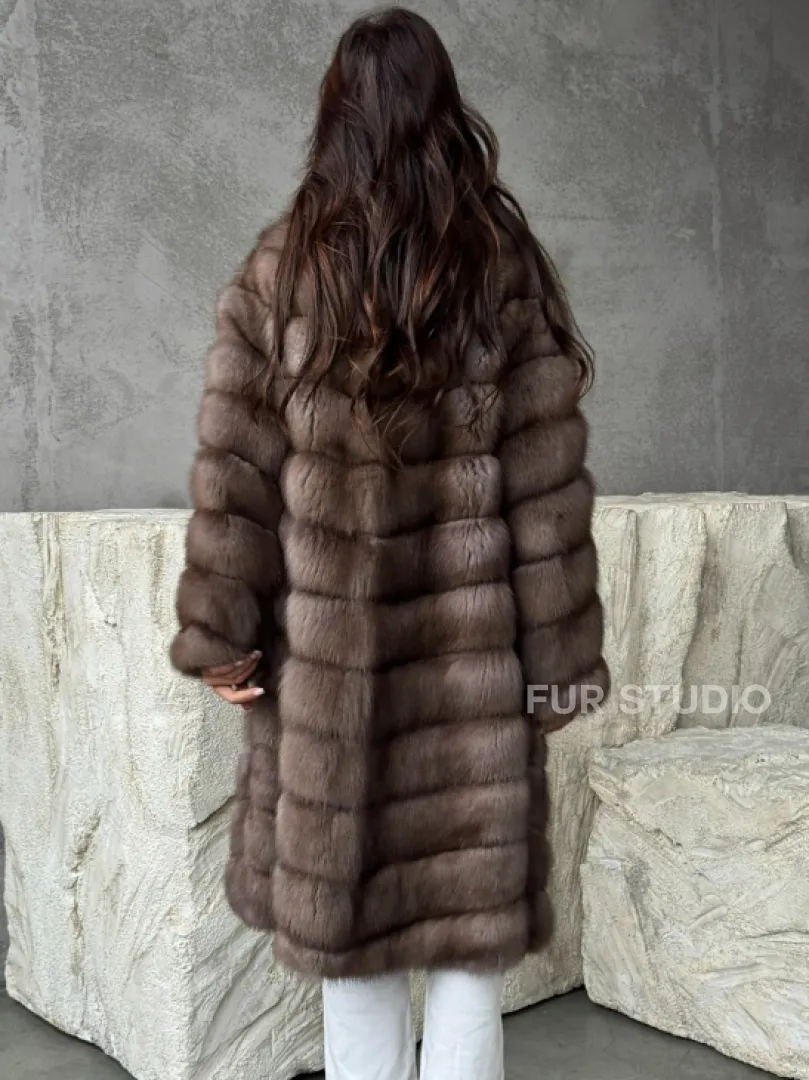 Шуба из куницы средней длины - фото 3