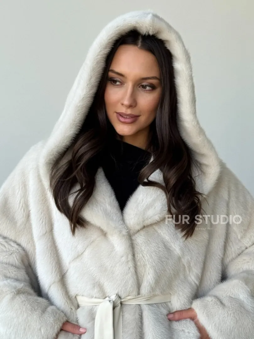 Шуба автоледи под пояс из меха норки