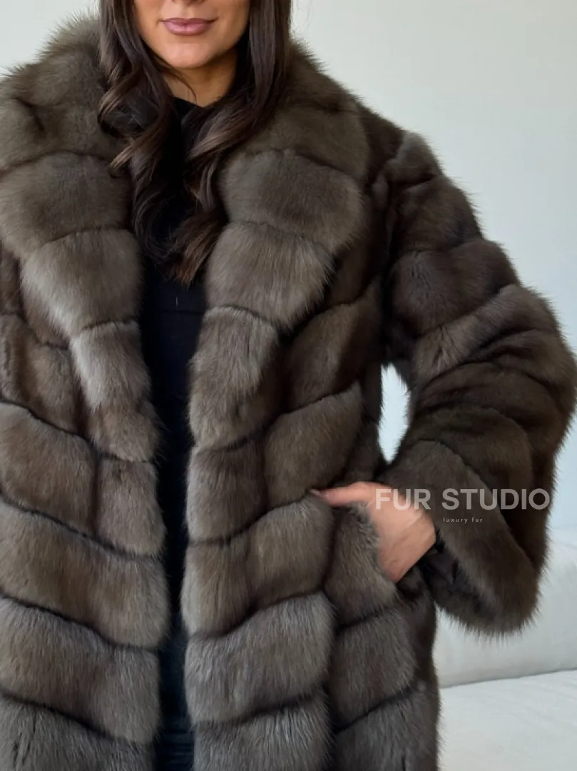 Длинная шуба из соболя