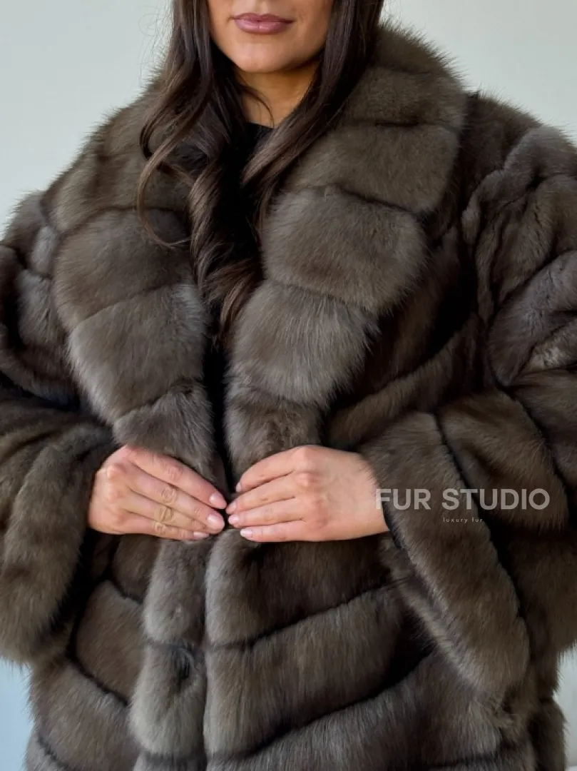 Длинная шуба из соболя - фото 1