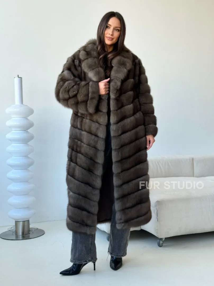 Длинная шуба из соболя - фото 12