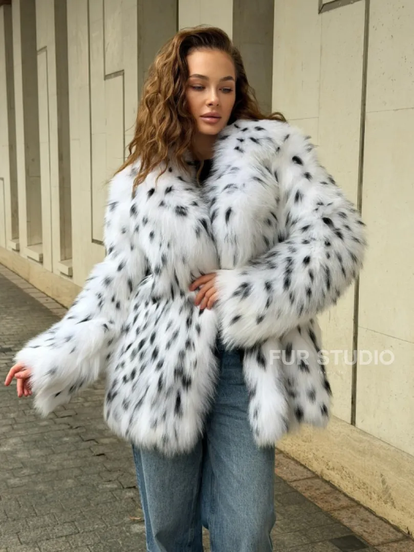 Шуба под рысь белая