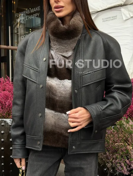 Манишка из кролика рекс под шиншиллу - фото 3