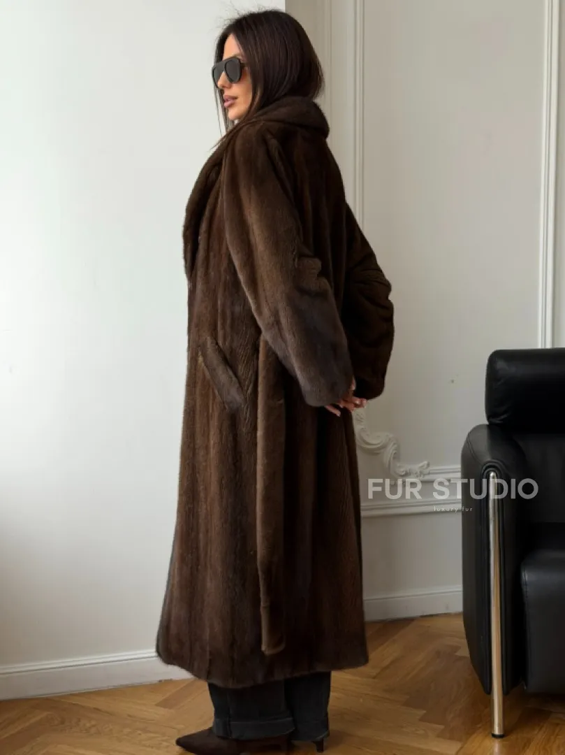 Норковое пальто - воротник шаль - фото 6