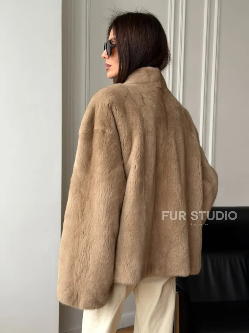Норковый жакет (бежевый)