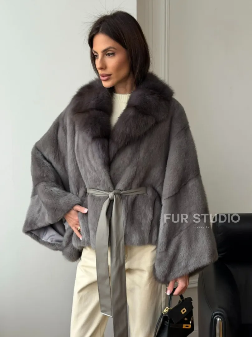 Короткий норковый полушубок - летучка - фото 5