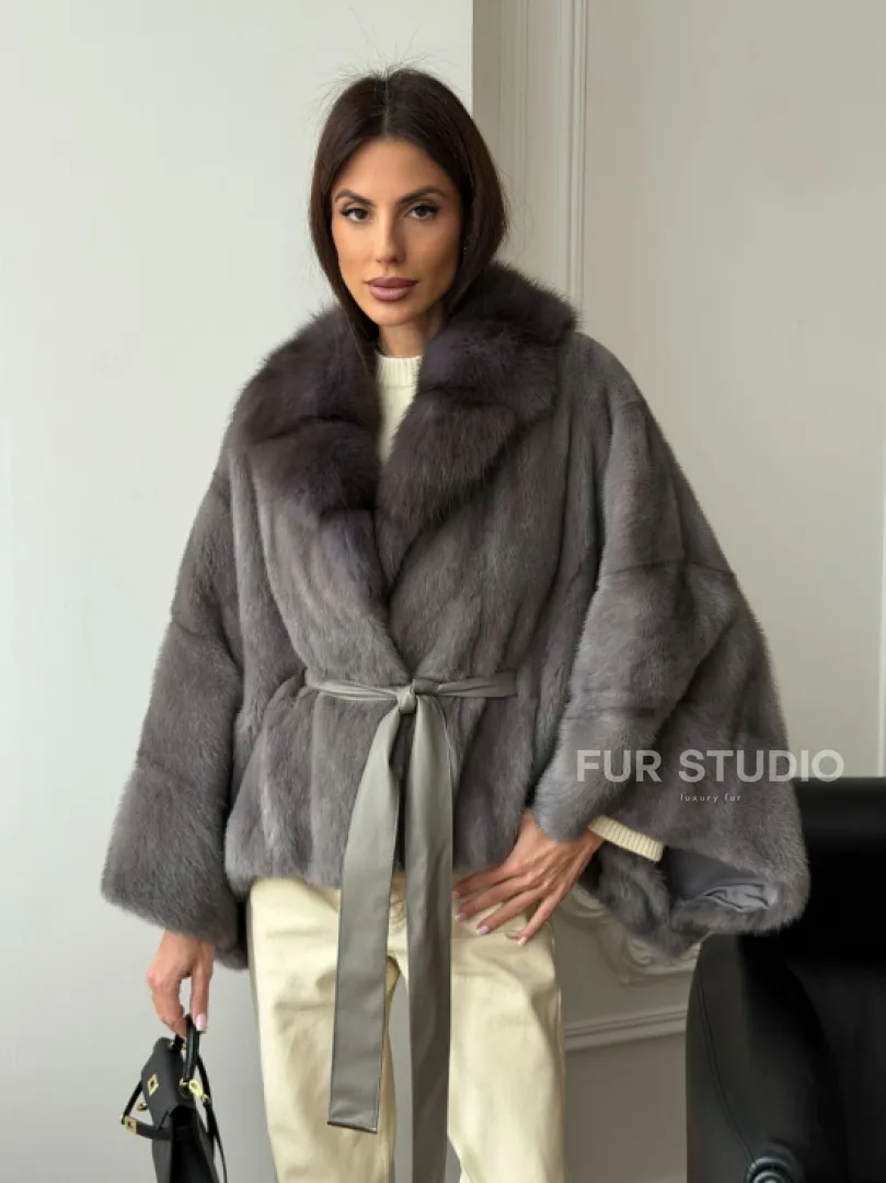 Короткий норковый полушубок - летучка - фото 7