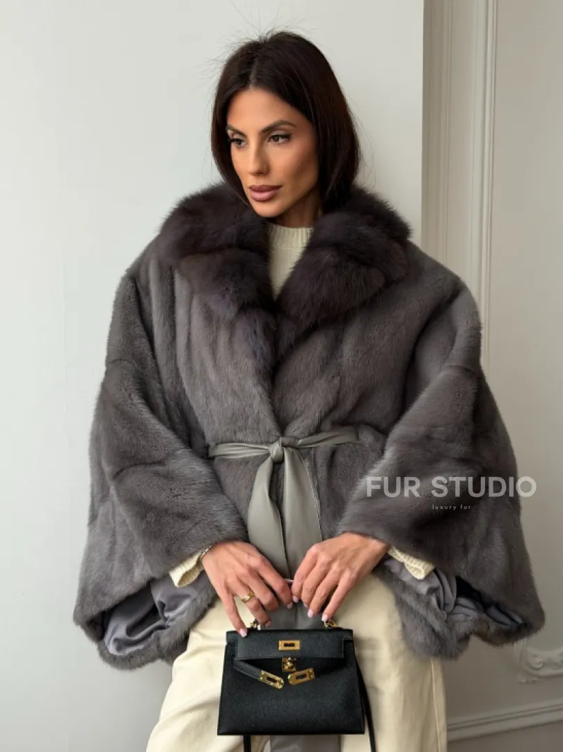 Короткий норковый полушубок - летучка - фото 0