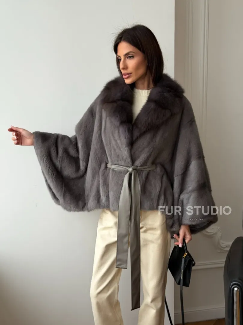 Короткий норковый полушубок - летучка