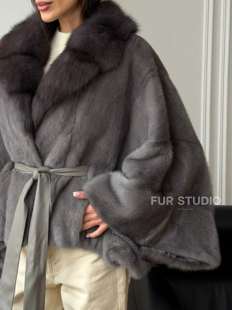 Короткий норковый полушубок - летучка - фото 2