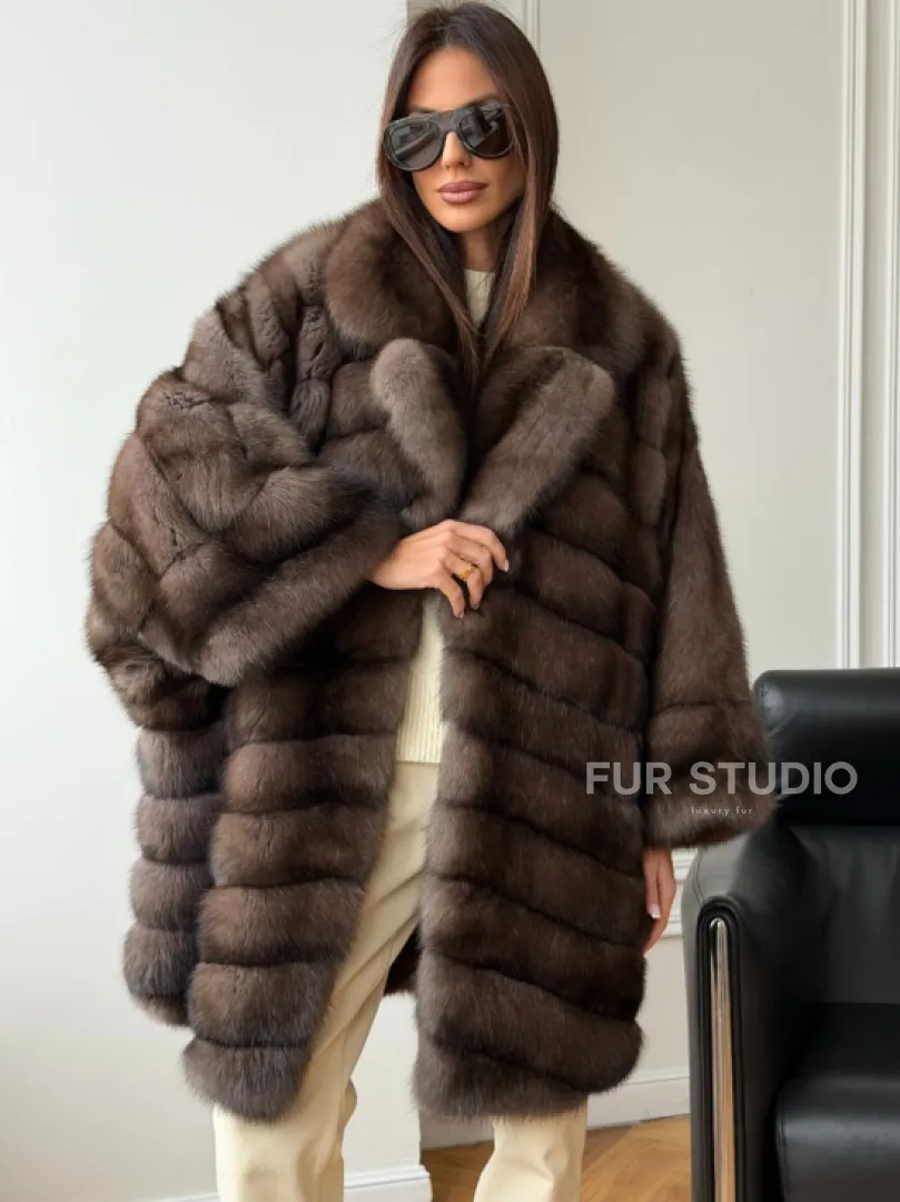 Шуба из баргузинского соболя - оверсайз - фото 6