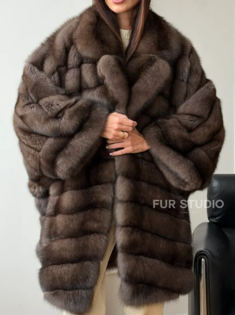 Шуба из баргузинского соболя - оверсайз